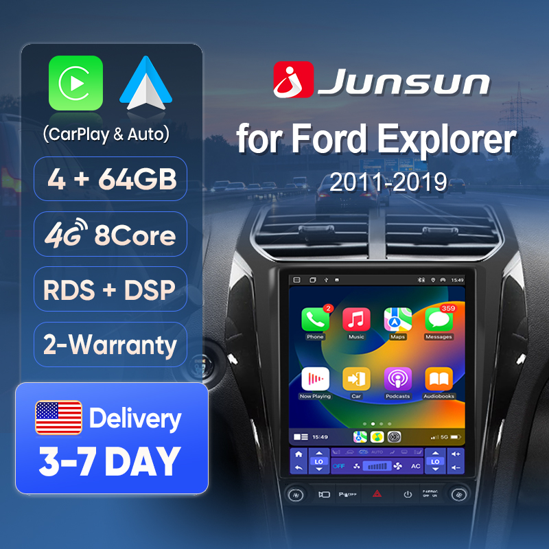 Japanese Work Lifestyle - Junsun ワイヤレスCarPlayスクリーン フォード エクスプローラー 2011-2019 カーオーディオ