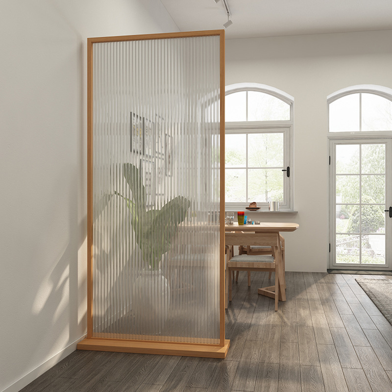 Shoji Screen Divider - カスタマイズされたミニマリストルームパーティション、無垢材チャンホンガラス、リビングルームオフィス、スクリーン、プライバシー空間セパレーター