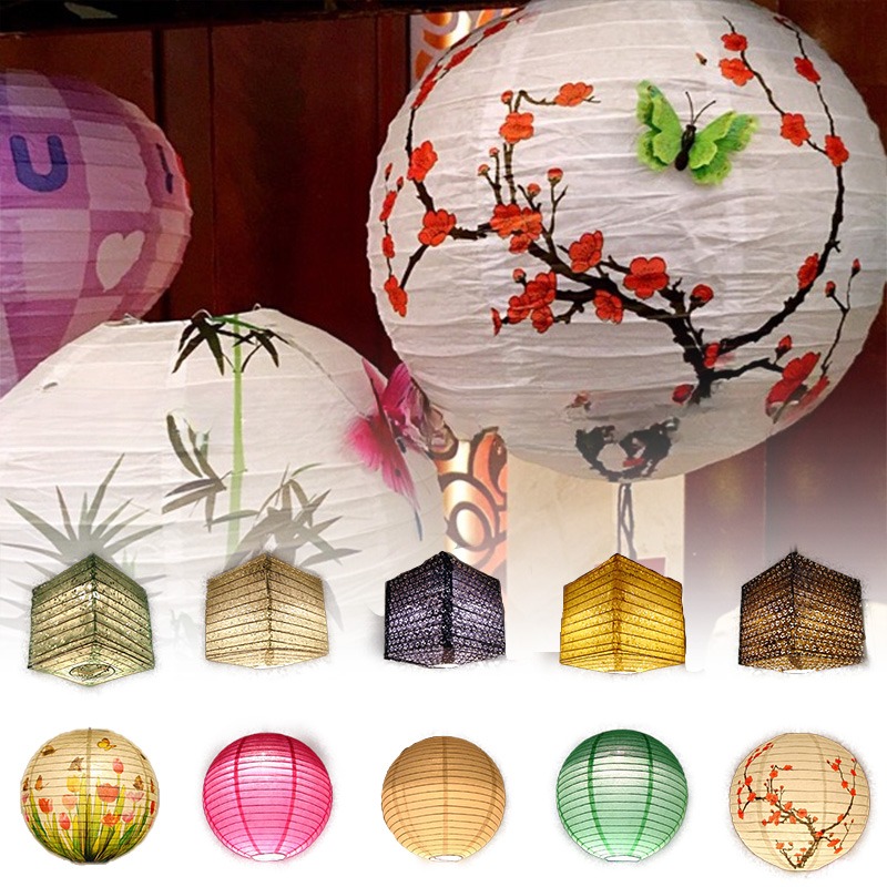 30cmプリント花柄丸型提灯 結婚式 誕生日パーティー飾り付 - Japanese Lantern Paper のレビューと価格