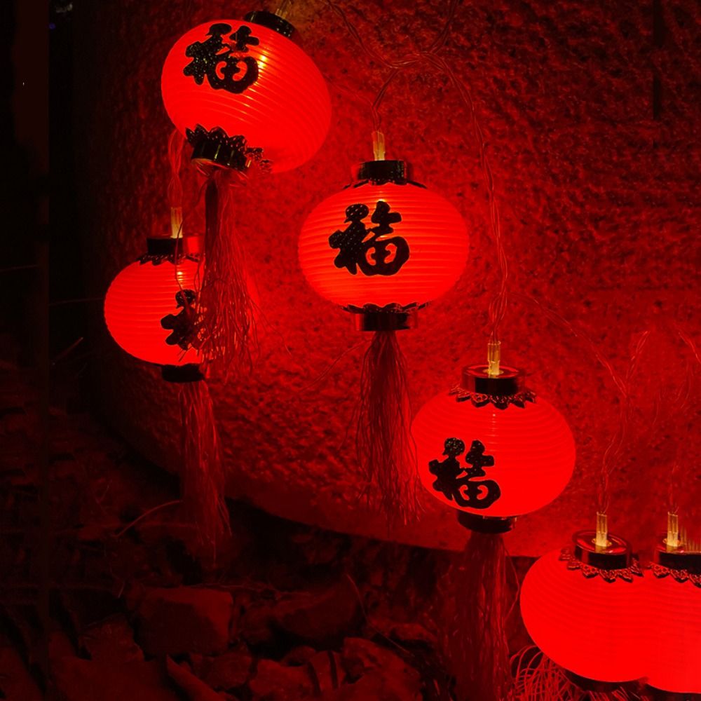 伝統的な中国風のLEDライトストリング,fu文字,装飾,春の - Japanese Lantern Paper のレビューと価格