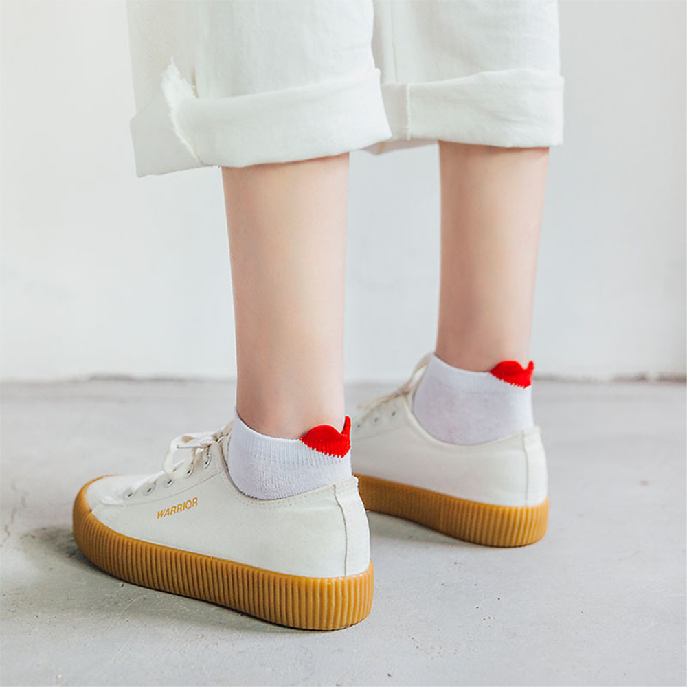 かわいい女の子の3Dハートヒールソックス面白い赤い愛のアンク - Japanese Women Lifestyle のレビューと価格