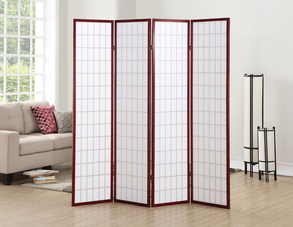 オリエンタル ショージ 4パネルスクリーン ルームディバイダ - Shoji Screen Divider のレビューと価格