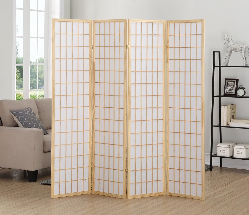 オリエンタル ショージ 4パネルスクリーン ルームディバイダ - Shoji Screen Divider のレビューと価格
