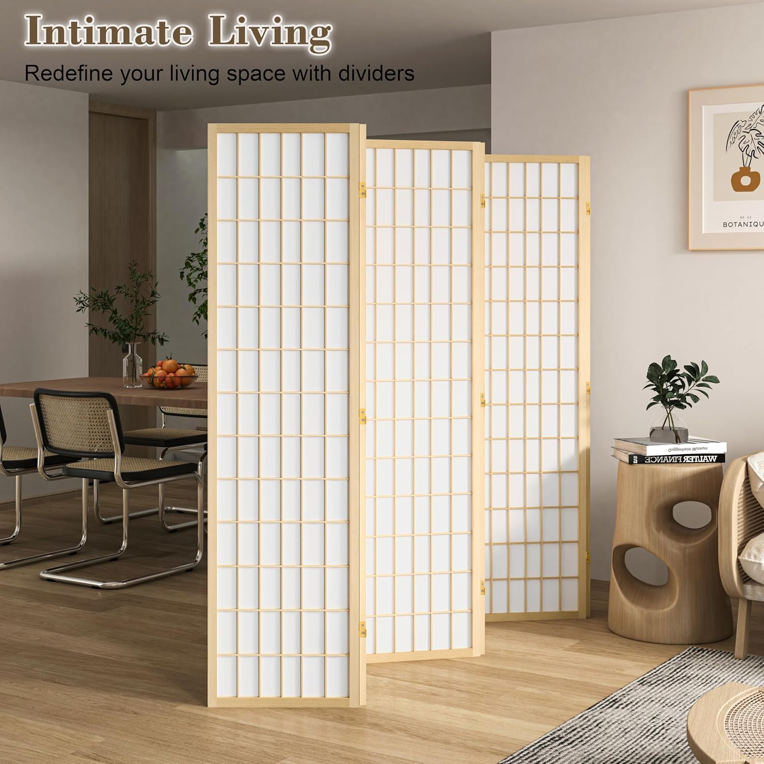 6枚パネル折りたたみ式間仕切り、プライバシースクリーン、木製 - Shoji Screen Divider のレビューと価格