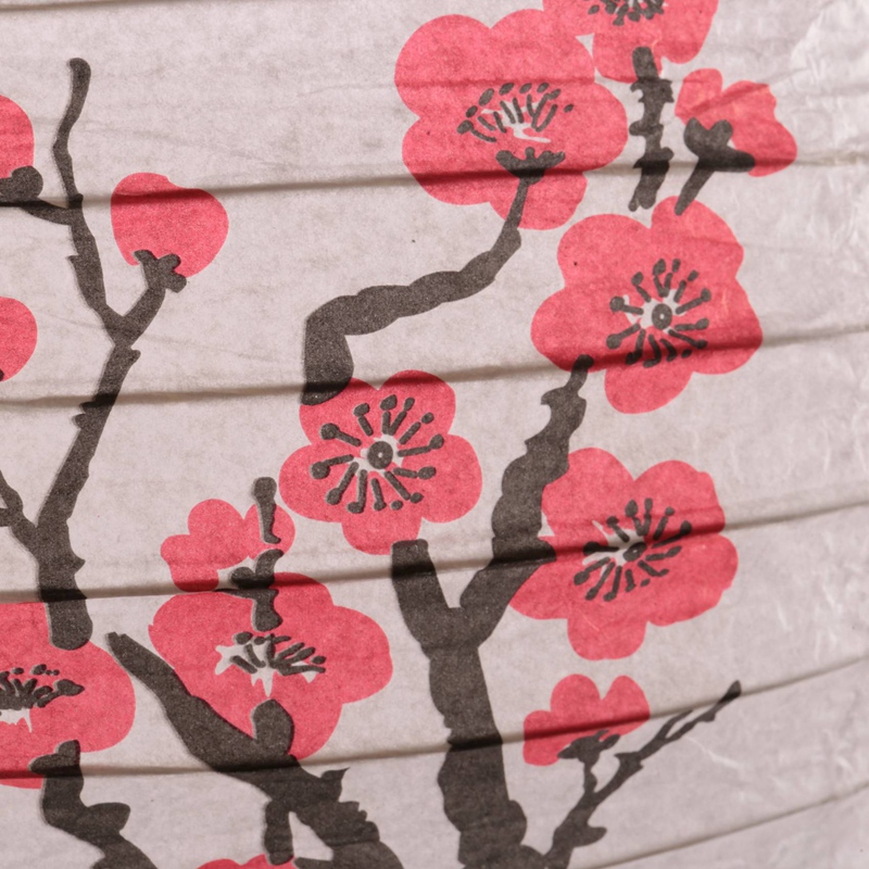 日本の桜中国の提灯、5個セット、赤い桜、12インチ - Japanese Lantern Paper のレビューと価格