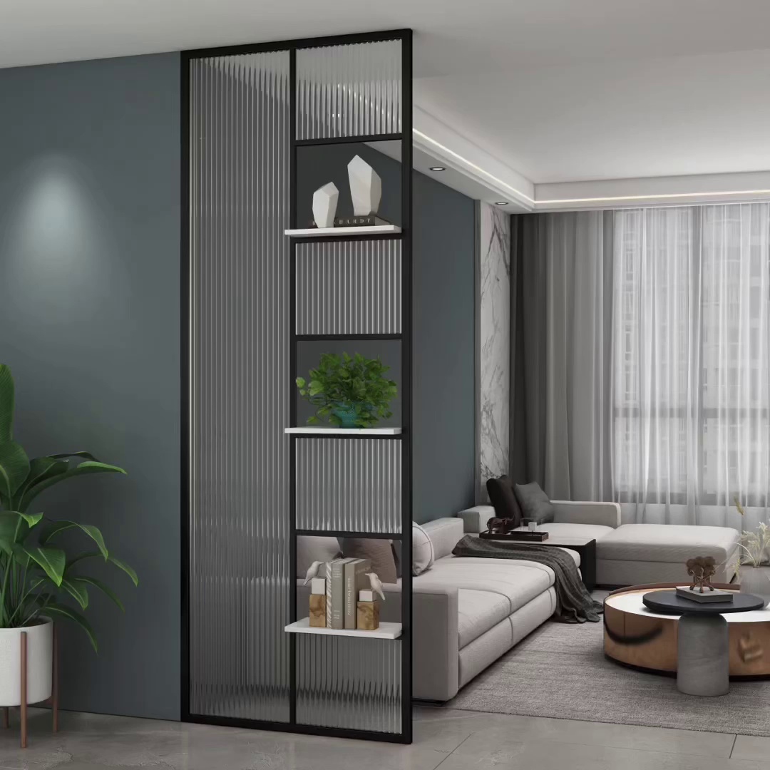 シンプルモダンな波型強化ガラス仕切りスクリーン、玄関、浴室、 - Shoji Screen Divider のレビューと価格