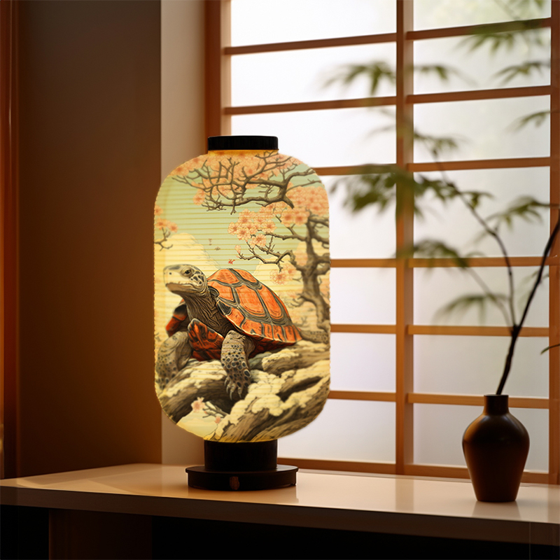 日本の伝統的な布提灯浮世絵スタイル亀プリント提灯レストランパ - Japanese Lantern Paper のレビューと価格