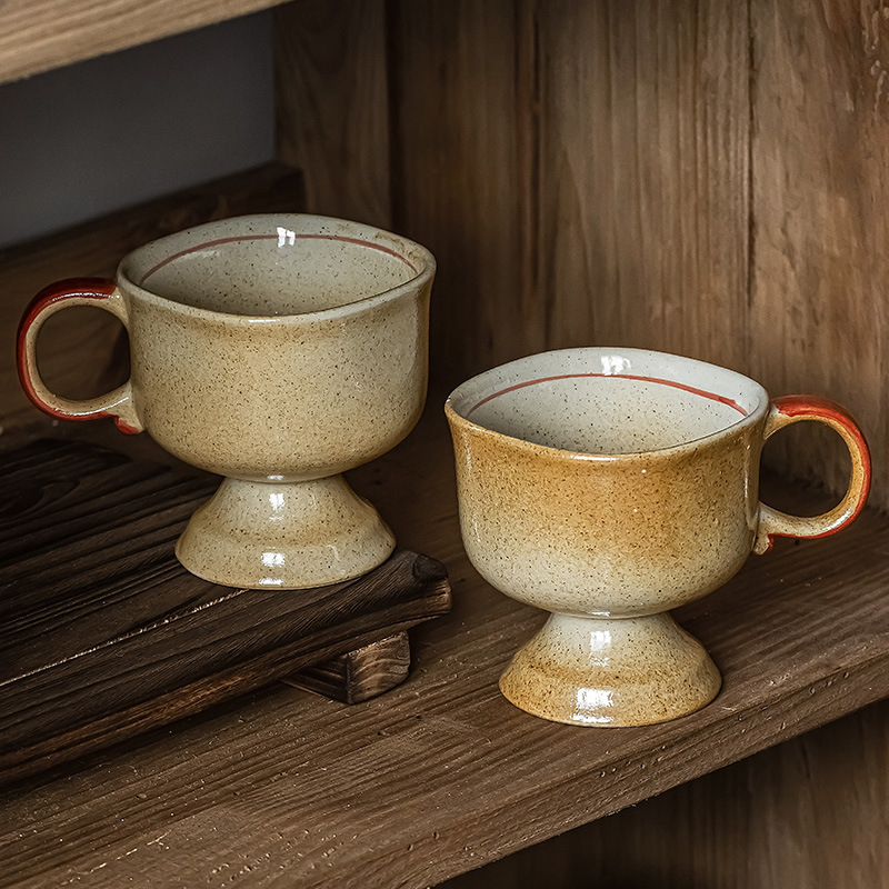 レトロスタイルのセラミックカップコーヒーカップ日本製ゴブレッ - Japanese Daily Lifestyle のレビューと価格