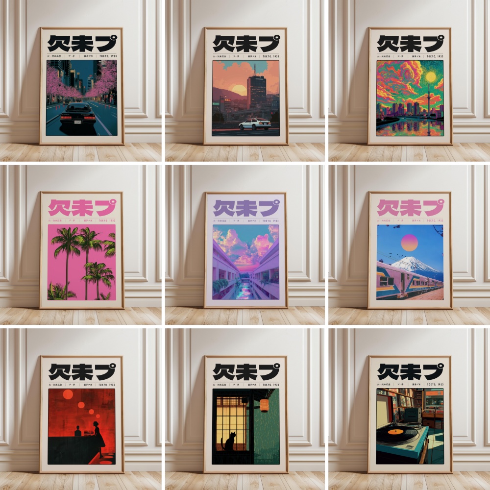 Y2K インディー文化日本パターン和風東京ベイパーワープポス - Japanese Lifestyle And Culture のレビューと価格